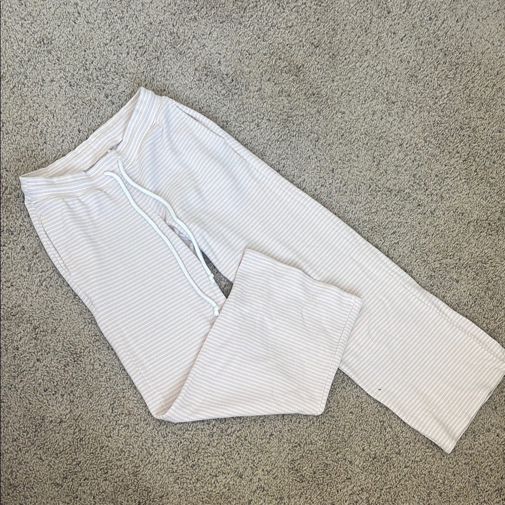 Pink and White Stripe Hollister Lounge Pants